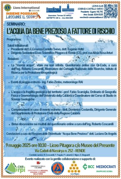 L'ACQUA DA BENE PREZIOSO A FATTORE DI RISCHIO