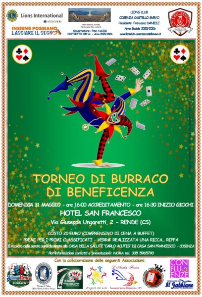 TORNEO DI BURRACO DI BENEFICIENZA