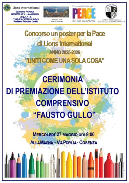 PREMIAZIONE CONCORSO UN POSTER PER LA PACE